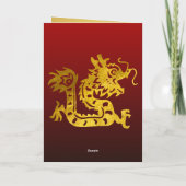 Carte Chine New Year Dragon papier coupé 2024 Gold Cloud (Dos)