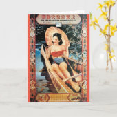 Carte Chine rétro Cigarette et beauté (Fleur jaune)