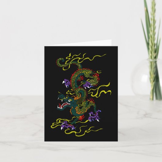 Carte Chinese Dragon Blank Note Cards (Devant)