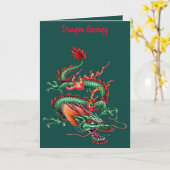 Carte Chinese Eastern Green Dragon Mythical Creature (Fleur jaune)