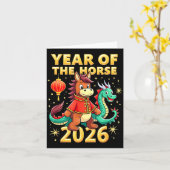 Carte Chinese New Year 2026 Year Of The Horse  (Fleur jaune)