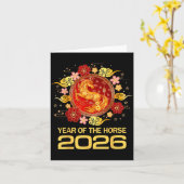 Carte Chinese New Year 2026 Year Of The Horse (Fleur jaune)
