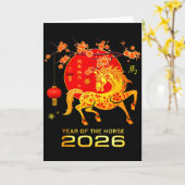 Carte Chinese New Year 2026 Year Of The Horse _2 (Fleur jaune)