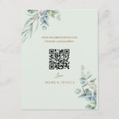 Carte Chinois Eucalyptus Double Bonheur Mariage RSVP (Dos)