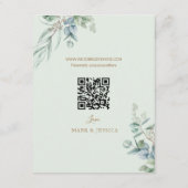 Carte Chinois Eucalyptus Double Bonheur Mariage RSVP (Dos)