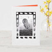 Carte Chinois Rabbit Nouvel An Anglais Plié Salutation C (Fleur jaune)