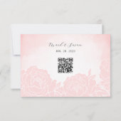 Carte Chinois Watercolor Peony Wedding RSVP avec QR Code (Dos)