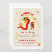 Carte chinoise heureuse d'invitation de nouvelle (Devant / Derrière)