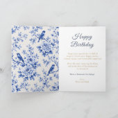 Carte Chinoiserie Bleu Anniversaire (Intérieur)