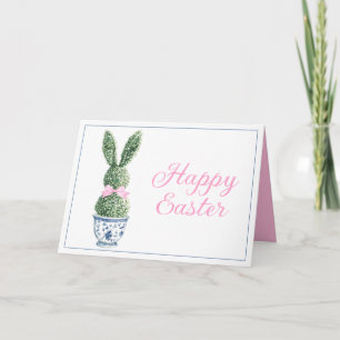 Carte Chinoiserie Bleue et Blanche avec Topiaire de Lapi