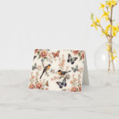 Carte Chinoiserie Harmonie des oiseaux et des papillons (Fleur jaune)