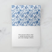 Carte Chinoiserie Oiseaux bleus et Fleurs Anniversaire (Intérieur)