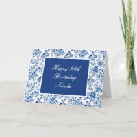 Chinoiserie Oiseaux bleus et Fleurs Anniversaire