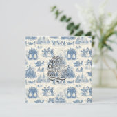 Carte Chinoiserie Toile Hiver Bleu (Debout devant)