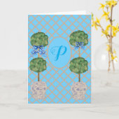 Carte Chinoiserie Turquoise Ginger Jar Jars Topiary (Fleur jaune)