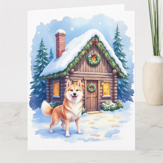 Carte Chinook Rustic Log Cabin Christmas Art (Devant)