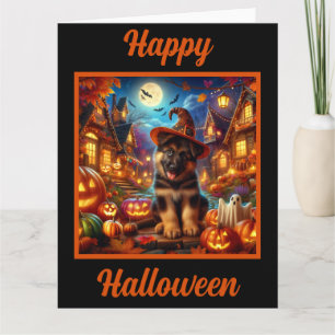 Carte Chiot allemand dans un village d'Halloween