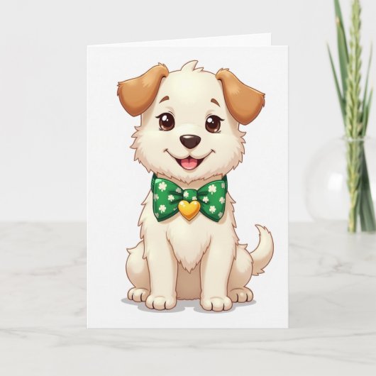 Carte Chiot avec Nœud Papillon (Devant)