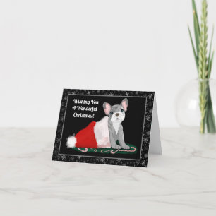 Carte Chiot Bouledogue Français avec le chapeau de Père