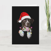 Carte chiot catahoula assis sur une guirlande de noël (Devant)