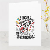 Carte Chiot Dalmatien 101 Jours d'école (Fleur jaune)