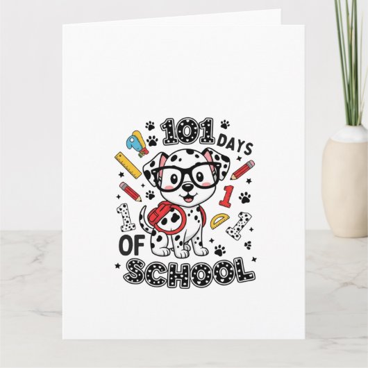 Carte Chiot Dalmatien 101 Jours d'école (Devant)