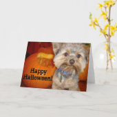 Carte Chiot de Halloween (Fleur jaune)