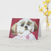 Carte Chiot de marionnette Shih-Tzu doux (Fleur jaune)