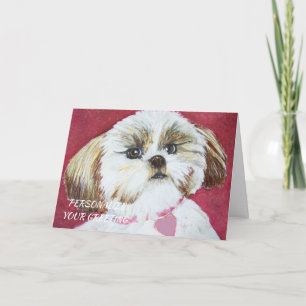 Carte Chiot de marionnette Shih-Tzu doux