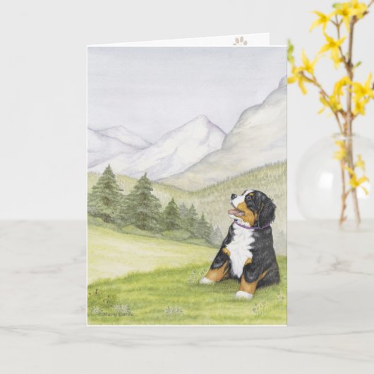 Carte Chiot de montagne (Fleur jaune)