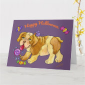 Carte Chiot d'Halloween doux (Fleur jaune)