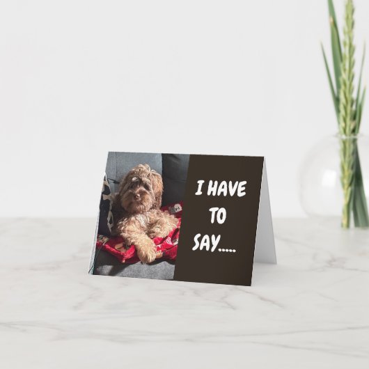 CARTE CHIOT DOIT DIRE JOYEUX ANNIVERSAIRE À VOUS (Devant)