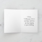 Carte Chiot d'or de griffonnage de joyeux anniversaire (Intérieur)