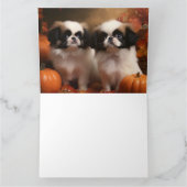 Carte Chiot Japanese Chin Délice d'Automne Citrouille (Intérieur)