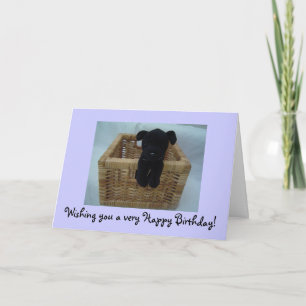 Carte Chiot Noir Dans Un Panier