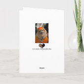 Carte Chiot Poméranien souriant Foxy en Halloween Citrou (Dos)