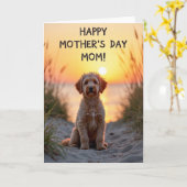Carte Chiot Rayé Coucher de Soleil (Fleur jaune)