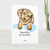 Carte Chiot tiré à la main | Hourra-toi (Dos)