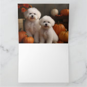 Carte Chiots Bichon Frise Délice d'Automne Citrouille  (Intérieur)
