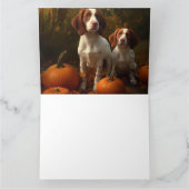 Carte Chiots Brittany Spaniel Délice d'Automne Citrouill (Intérieur)