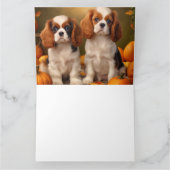 Carte Chiots Cavalier King Charles Spaniel Citrouille d' (Intérieur)