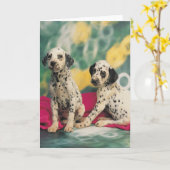 Carte Chiots dalmatiens (Fleur jaune)