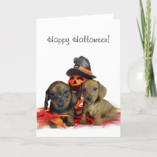 Carte Chiots de Halloween Dachshund
