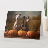 Carte Chiots Greyhound Délice d'Automne Citrouille (Devant)