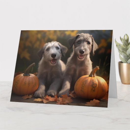 Carte Chiots Lévrier Autumn Delight Pumpkin (Petite plante)