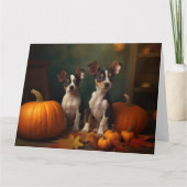 Carte Chiots Rat Terrier Délice d'Automne Citrouille  (Devant)