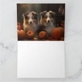 Carte Chiots Rough Collie Délice d'Automne Citrouille  (Intérieur)