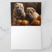 Carte Chiots Shar Pei Délice d'Automne Citrouille (Intérieur)