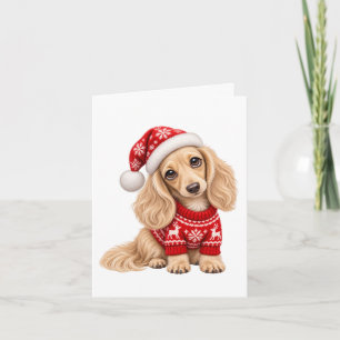 Carte Chiots teckel de Noël