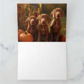 Carte Chiots Vizsla Délice d'Automne Citrouille (Intérieur)